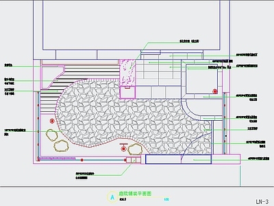 混搭30平庭院花园施工套图 施工图