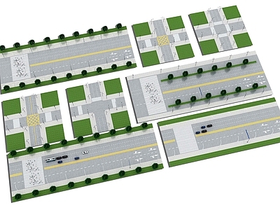 现代马路 公路 十字路口 斑马线 人行横道 栏杆 护栏 路口 街道 岔路口