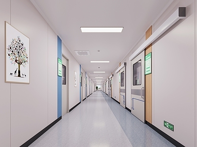 现代医院过道 普通医院 医院走廊