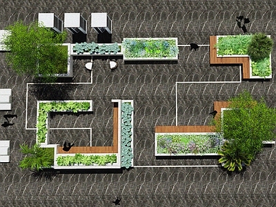现代办公景观 园林景观植物