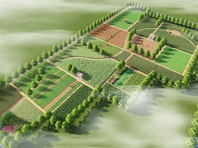 现代公园景观 美丽乡村 农耕体验