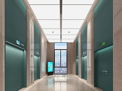 现代医院电梯间