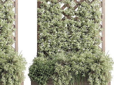 现代绿植花箱 篱笆墙 蔓藤