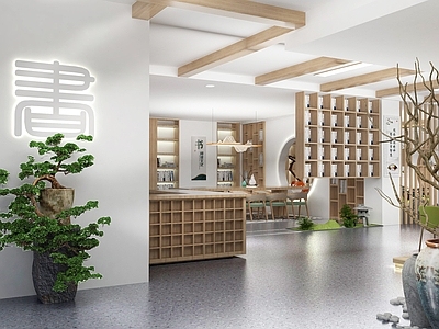 新中式图书馆内部 阅读室 书吧 茶室 教师发展中心 书店