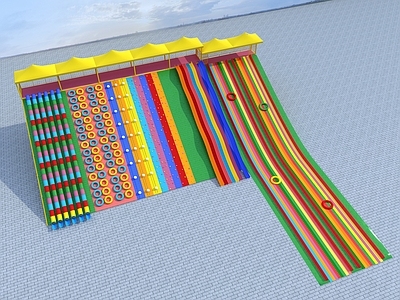 现代儿童网红七彩滑道 滑梯攀岩组合