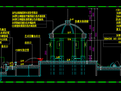 欧式古典亭子施工图