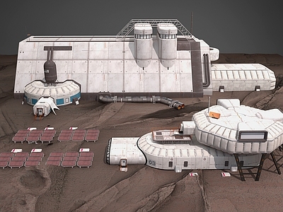 工业风火星基地 外星基地 实验室 实验舱 科技建筑