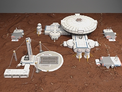 工业风火星基地 外星基地 实验室 实验舱 科技建筑