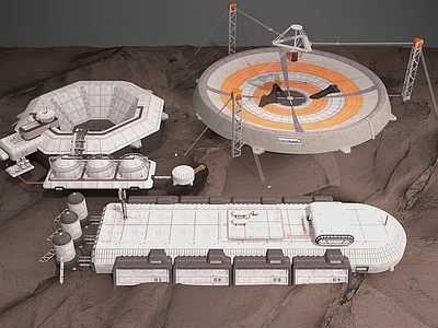 工业风火星基地 外星基地 实验室 实验舱 科技建筑