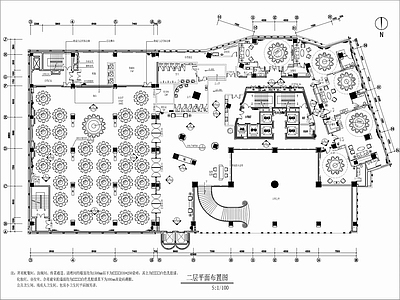 2000㎡中餐厅宴会厅CAD施工图