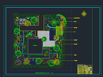 别墅庭院景观规划设计方案 施工图 带尺寸表