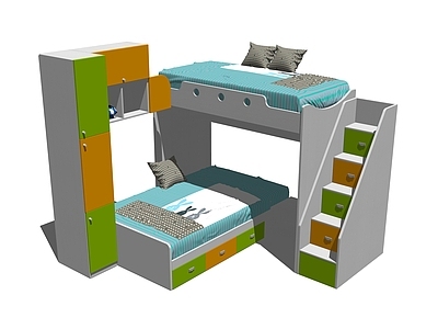 现代双层床 上下铺 床上用品