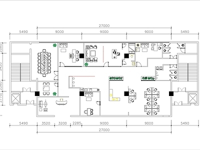 新中式禅意办公空间 施工图