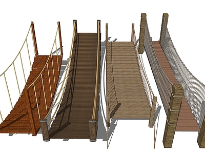 现代吊桥 索道桥 独木桥 木材