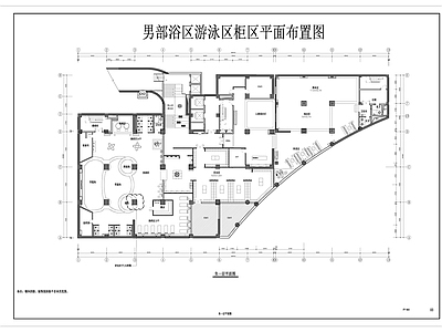 大型洗浴浴区平面施工图