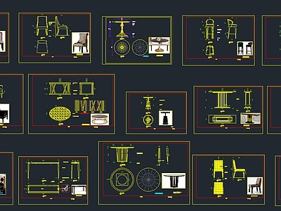 现代家具沙发单椅三视图 配彩图 施工图