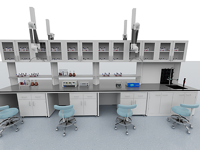 现代医疗器材 水槽 试验器皿 试剂瓶 中央台 实验室桌台