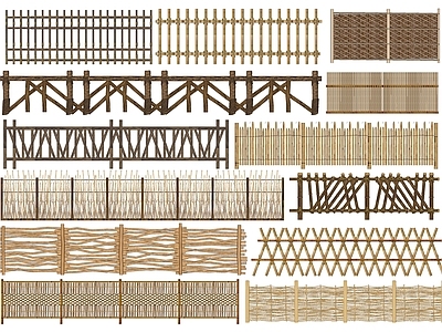 新中式竹篱笆 乡村篱笆墙小品 生态景观栏杆 原木栏杆 木桩围栏 院墙