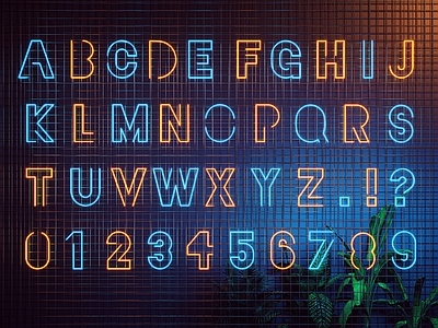 现代霓虹灯 英文字母 数字装饰灯