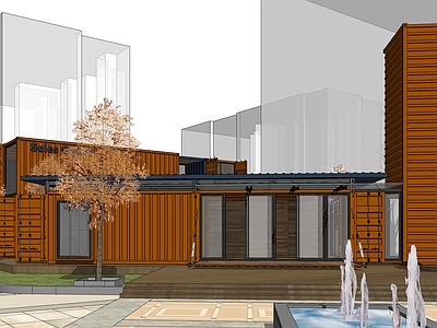 现代集装箱售楼处建筑