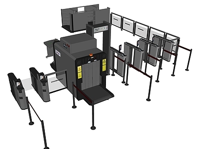 现代门禁机 安检口 安检设备 安检门 安检机 闸门 闸机