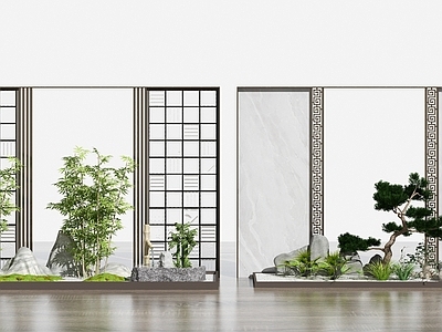 新中式景观小品 景墙