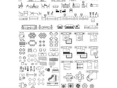 室内家具图库 平面图块