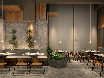【SU悬赏模型】现代风格火锅店