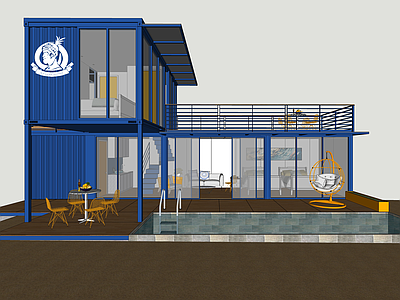 现代集装箱建筑 民宿