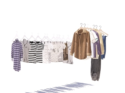 现代服装 衣服 挂衣架