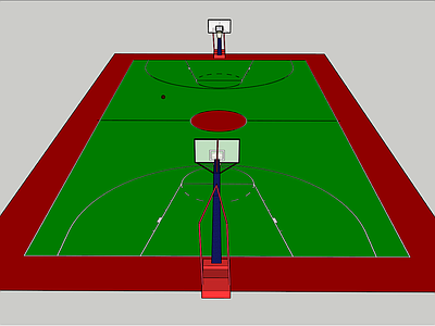 现代篮球场 NBA标准尺寸篮球场