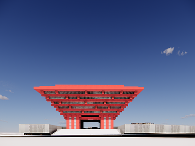 中国馆建筑模型 封闭