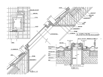 坡屋面建筑构造节点施工图 建筑通用节点