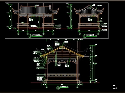 歇山亭详图 施工图