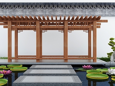 新中式廊架 小品