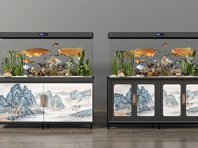 新中式鱼缸水族