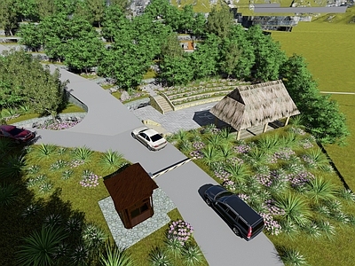 现代乡村山地 小入口