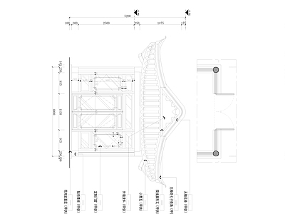 中式亭子施工图立面