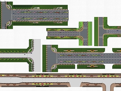 现代道路 马路 公路 行车道 斑马线