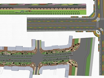 现代道路 马路 行车道 公路 人行道