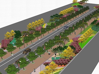 现代道路景观 行车道景观