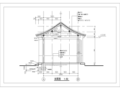 中式古建筑平立面施工图