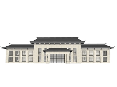 新中式办公室建筑 异形顶