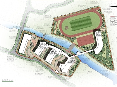 小学校园方案平面图施工图 概念方案