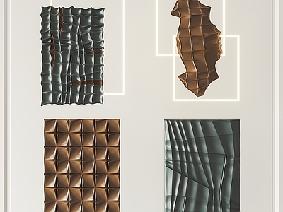 现代墙饰挂件 方形 涂料