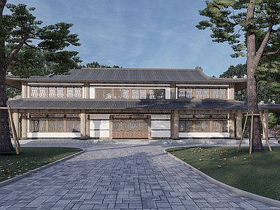 中式重檐古建筑