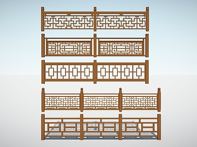 新中式栏杆围栏 木材