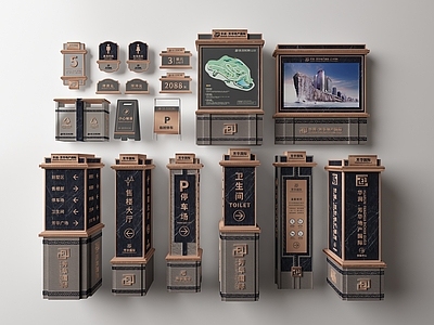 欧式古典地产指示牌 古典地产楼盘导视系统 房地产标识标牌 房地产导视牌