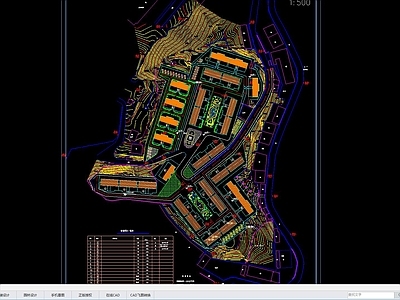 现代简约住宅区建筑平面 居住区景观