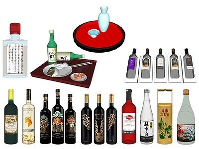 现代酒具 红酒酒瓶